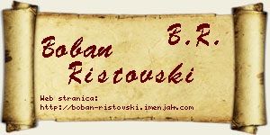 Boban Ristovski vizit kartica